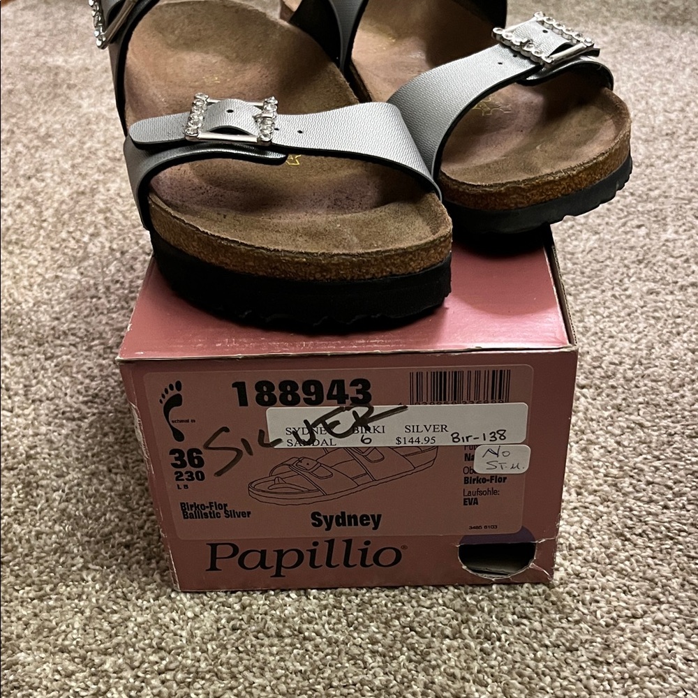 Birkenstock Women's Silver Sandals - Picture 5 of 6